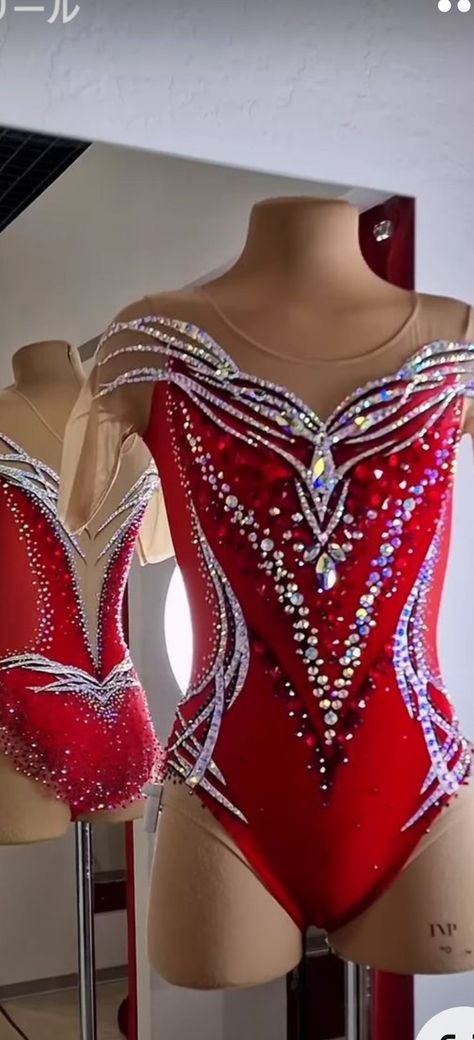 Red Dance Costumes, Sparkly Leotard, Acro Leotards, Gymnastics Competition Leotards, Rhythmic Gymnastics Costumes, Red Leotard, Gym Dress, Leotards Gymnastics Rhythmic, Gymnastics Suits