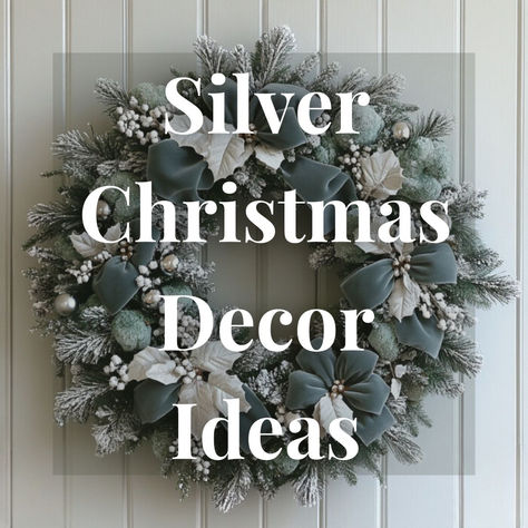 Silver Christmas Decor Ideas Classy Christmas Decor Ideas, Silver Christmas Wreath Ideas, Gray Christmas Decor, Southern Christmas Decor, Southern Christmas Decorations, Grey Christmas Decor, Southern Living Rooms, Silver Christmas Decor, Classy Christmas Decor