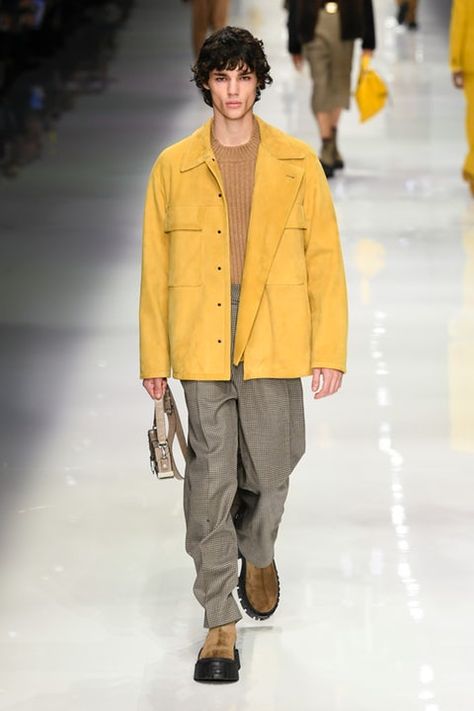 Fendi | Menswear - Autumn 2020 | Look 52 Fendi Clothes, Fendi Menswear, Milan Fashion Week Men, Fendi Men, Milan Men's Fashion Week, Mens Club, Mens Fashion Trends, Milan Fashion, Men's Style