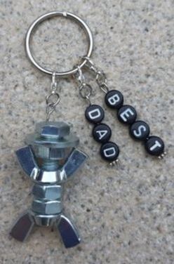 DIY Father’s Day Gift Ideas: Handmade Gifts He’ll Treasure Fathers Day Clay Crafts, Nuts And Bolts Keychain, Dad Keychain Diy, Chrismas Gifts Diy, Diy Father's Day Keychain, Diy Christmas Gifts For Dad, Fathers Day Keychain, Volcano Experiment, Diy Father's Day Crafts