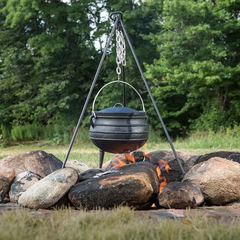 Amazon.com: Lehman's Campfire Cooking Kettle Pot - Cast Iron Potje Dutch Oven with 3 Legs and Lid, 10.5 inch, 2 gallon: Home & Kitchen Cast Iron Kettle, Camping Kettle, Dutch Oven Camping, Open Fire Cooking, Cast Iron Pot, Cast Iron Dutch Oven, Fire Cooking, Campfire Cooking, Cast Iron Cooking