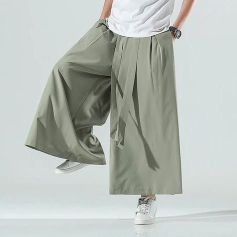 pickufab Flare Pants Men, Style Flare Pants, Kung Fu Pants, Hakama Pants, Oversized Sweatpants, Techwear Pants, Folk Fashion, Baggy Pants, Retro Shirts