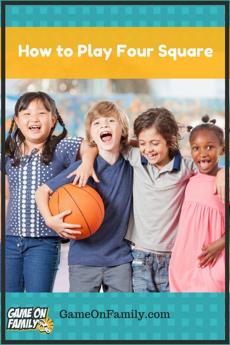 Four Square Rules, Four Square Game, 4 Square Game, Fun Basketball Games, School Recess, Recess Games, Cool Games To Play, Basketball Birthday Parties, Playground Games