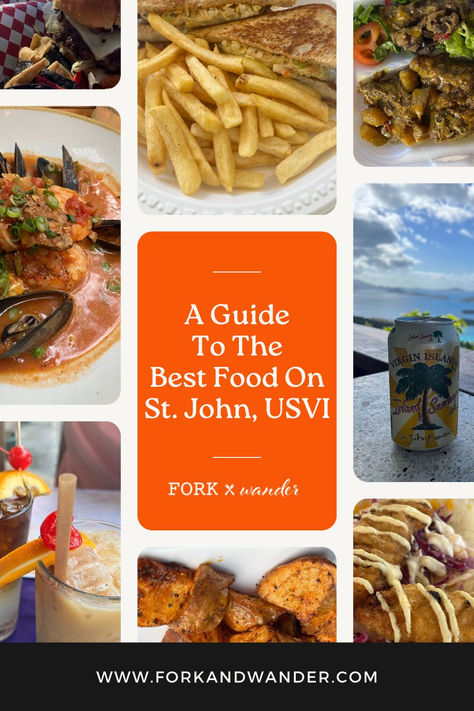 Good food with stunning views, here is a list of where to eat when visiting St. John, USVI. #stjohnusvi #travel #tropicaldestinations St John Restaurant, John 9, St John Virgin Islands, East Coast Beaches, Winter Getaways, St John Usvi, Healthy Restaurant, Big Breakfast, Place To Travel