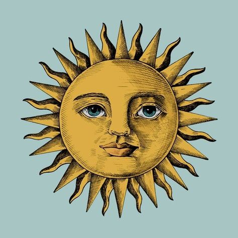 Sun With A Face, Sun Diagram, Sun Outline, Sun Vintage, Sun Drawing, Sun Painting, Sun Illustration, Background Drawing, Vintage Sun