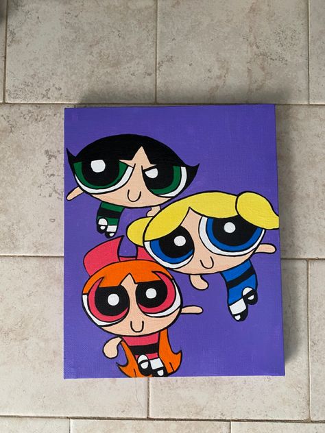 Decor Power Puff Girls Painting, Girls Painting, Power Puff Girls, Power Puff, Puff Girl, Art Ideas, Paintings, Quick Saves, Art