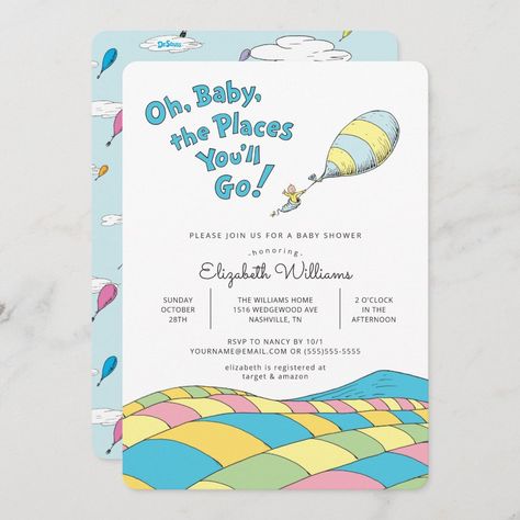 Dr Suess Baby, Dr Seuss Baby Shower, Gender Neutral Baby Shower Invitations, Baby Birth Announcement, Go Girl, Boy Baby Shower, Baby Shower Invitations For Boys, Oh Baby, Gender Neutral Baby Shower