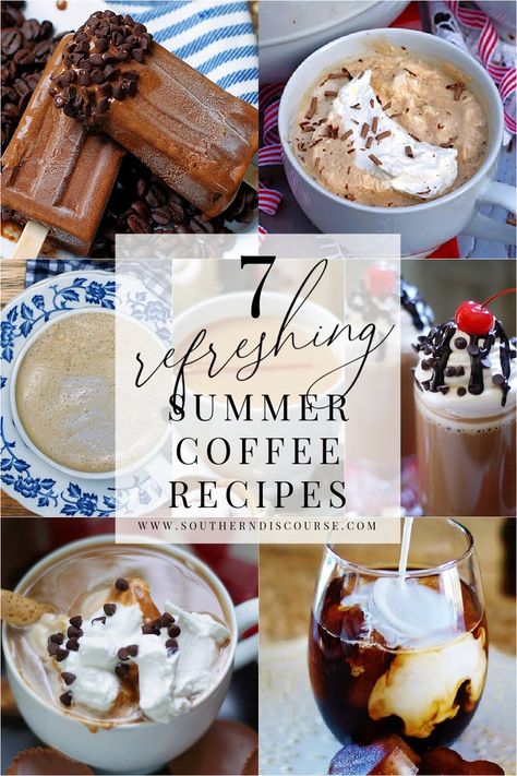 Seasonal Coffee Drinks, Speciality Coffee Recipes, Quick Summer Desserts, Summer Coffee Drinks, Southern Discourse, Recipes Southern, Summer Coffee, Spring Coffee, Coffee Drink Recipes