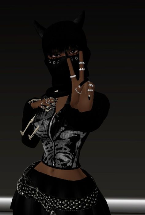 By: Moss Pretty Imvu Avatars, Imvu Avi Ideas Y2k, How To Edit Imvu Pictures, Imvu Grunge Outfits, Imvu Black Girls Avatar Ideas, Instagram Cartoon, Black Couple Art, Bratz Inspired Outfits, Rich Girl Lifestyle