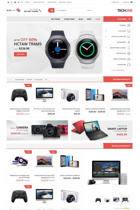 The "Techstore" WordPress theme is a multipurpose WooCommerce theme designed to create powerful and flexible online stores for various products and industries. It offers a wide range of features and customization options to help you build a professional and visually appealing e-commerce website. E Commerce Homepage Design, E Commerce Website Design, Homepage Design, E Commerce Website, Woocommerce Themes, Website Layout, Wordpress Themes, Theme Design, Online Stores