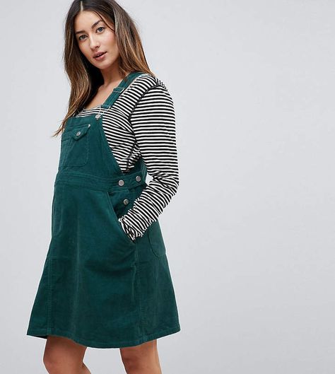 ASOS Maternity ASOS DESIGN Maternity cord overall dress in emerald green #ad Maternity Dungarees, Green Maternity Dresses, Dungaree Dress, Asos Maternity, Fall Dress Outfit, Designer Maternity, Pregnancy Outfits, Maternity Clothing, White Dress Summer