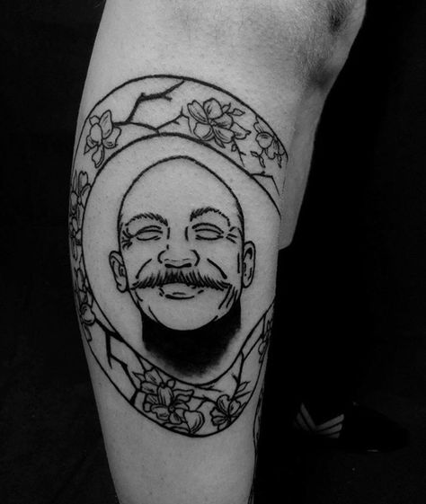 Bronson tattoo Bronson Tattoo, Bronx Tattoo Ideas, Action Bronson Wallpaper, Raymond Pettibon Tattoo, Bronson Pelletier, Travis Bickle, Aesthetic Tattoo, Black Ink Tattoos, Drawing Practice