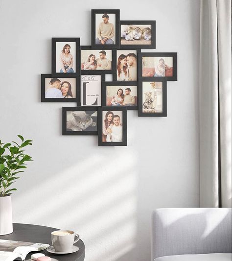 Wall Collage Picture Frames for 12 Photos, Clear Glass Collage For Wall, Picture Display Wall, Picture Frames Collage, Gallery Wall Mockup, Multi Picture Frames, Frames Collage, Photo Collage Frame, Family Picture Frames, Wall Mockup