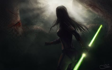 Jedi Aesthetic, Green Lightsaber, Lightsaber, Deviantart, Green, Art