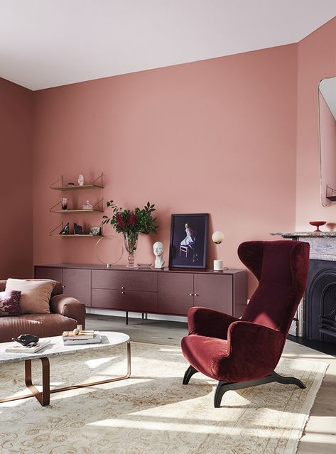 Eclectic Trends | 4 Color Trends 2019 Dulux Australia- Repair Good Living Room Colors, Room Paint Colors, Design Room, Hus Inspiration, Paint Colors For Living Room, Decoration Inspiration, Living Room Colors, Pink Walls, A Living Room