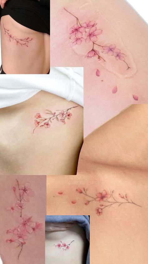 #fineline #tattoo #cherryblossom #inkwork #colouredtattoo #flowertattoo Fineline Cherry Blossom Tattoo, Fine Line Tattoo Cherry Blossom, White Cherry Blossom Tattoo, Fine Line Cherry Blossom Tattoo, Cherry Blossom Tattoo Ideas, Tattoo 2024, Fineline Tattoo, Mommy Makeover, Cherry Blossom Tattoo