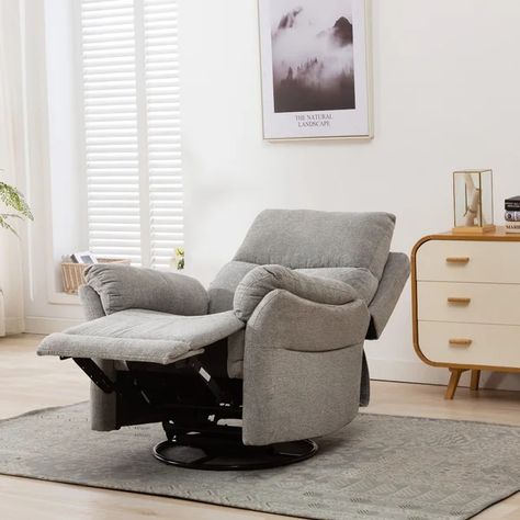 Hawn Upholstered Recliner Oversized Recliner, Manual Recliner Chair, Swivel Rocker Recliner Chair, Modern Recliner, Sofa And Loveseat Set, Swivel Recliner, Single Sofa Chair, Rocker Recliners, Rec Room