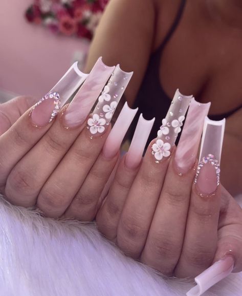 Marble French Nails, Sweet 16 Nails, Makeup Cleaner, Quince Nails, Nails Marble, Bday Nails, Quinceanera Nails, Fall Nail Trends, Amazon Beauty