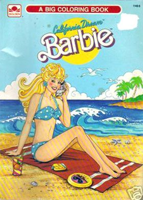 80s Barbie Coloring Pages, California Dream Barbie, 1980s Aesthetic, Barbie Books, Barbie Paper Dolls, Barbie Coloring Pages, Barbie Coloring, Barbie Images, Beach Books