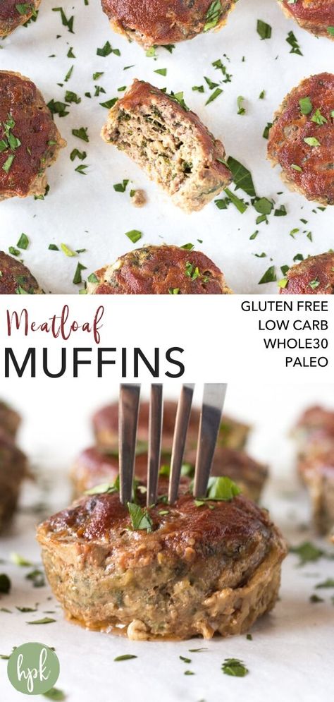 Whole 30 Meatloaf Muffins, No Breadcrumbs Meatloaf, Meatloaf No Breadcrumbs, Paleo Meatloaf Muffins, Salty Muffins, Meatloaf Muffins Recipe, Paleo Meatloaf, Gluten Free Meatloaf, Carb Dishes