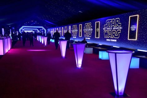 10 Ideas for a 'Star Wars'-Themed Event | BizBash Seven Movie, Bar Mitzvah Themes, Conference Themes, Bloc Party, Top Cocktails, Eye Logo, Star Wars The Force Awakens, The Force Awakens, Star Wars Action Figures