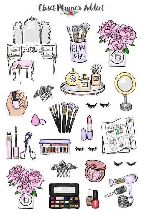 Closet Planner, Stickers Makeup, Eyeliner Tips, Makeup Stickers, Doodle Pages, Tumblr Stickers, Bullet Journal Doodles, Journal Doodles, Planner Addicts