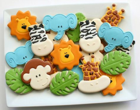 Jungle Animal Cookies, Jungle Cookies, Γενέθλια Mickey Mouse, Jungle Cakes, Safari Cookies, Sweet Sugarbelle, Elephant Cookies, Jungle Birthday Party, Jungle Cake