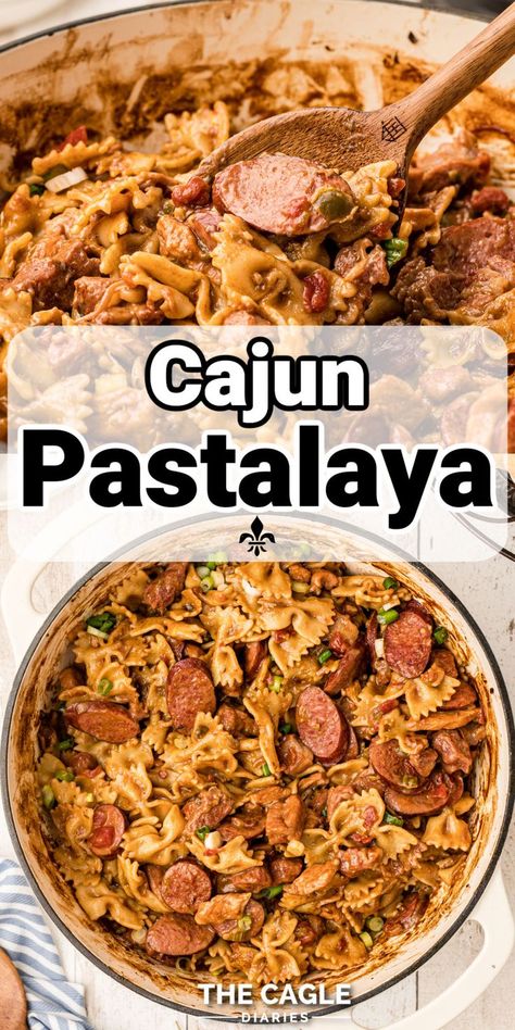 Chicken And Sausage Pastalaya Recipe Cajun, Pastalaya Recipe Cajun, Cajun Pastalaya, Andouille Sausage Pasta, Jambalaya Pasta Recipe, Pastalaya Recipe, Cajun Cooking Recipes, Cajun Seasonings, Sausage Jambalaya Recipe