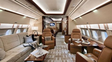 Luxurious Private Jet Interior Private Plane Interior, Jets Privés De Luxe, Private Jet Interior, Jet Privé, Luxury Helicopter, Luxury Jets, Luxury Private Jets, Aircraft Interiors, Private Plane