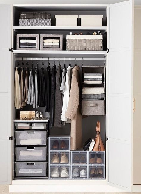 Mobile Home Bedroom, Mens Closet Organization, Small Closet Storage, Small Closet Organization Bedroom, Closet Organisation, Maximize Closet Space, Closet Organized, Closet Diy, House Organization