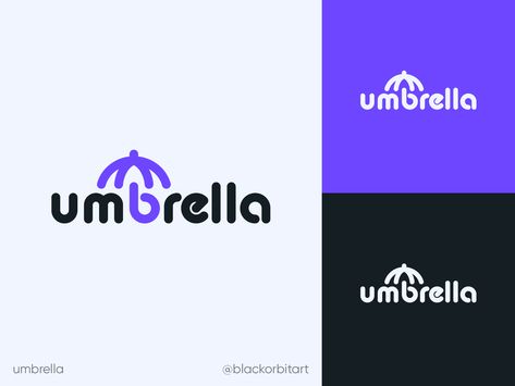 Umbrella logo by Slava Antipov Umbrella Typography, Rain Logo, Visual Identity Design Branding, Umbrella Logo, Sunset Logo, Brochure Design Layout, Umbrella Corporation, Shop Branding, Sports Design Inspiration