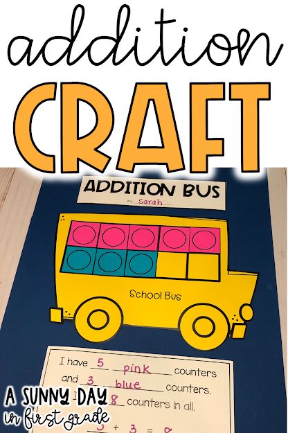 September Crafts For First Grade, First Grade September Crafts, September Craftivity First Grade, Addition Math Craft, September First Grade, Math Crafts First Grade, First Grade Addition, 1st Grade Crafts, First Grade Crafts