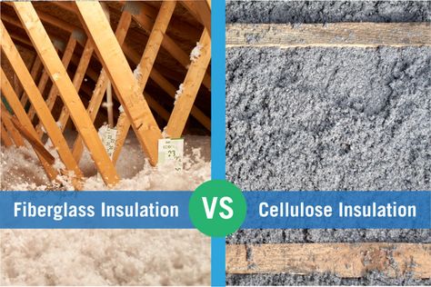 Learn the big differences between blown in cellulose and fiberglass before starting your insulation project. Which is easier, has better performance, and the best overall value? Cellulose Insulation, Blown In Insulation, Alternative Housing, Fiberglass Insulation, Attic Insulation, Home Insulation, Insulation Board, Best Insulation, Insulation Materials