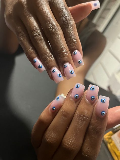 Evil eye nails #effectsbyt #nashvillenail #nails #nailsofinstagram #nailart #evileyenails Evil Eye Nails, Eye Nails, Unique Acrylic Nails, Short Acrylic Nails, Evil Eye, Nail Inspo, Acrylic Nails, Nail Art, Nails