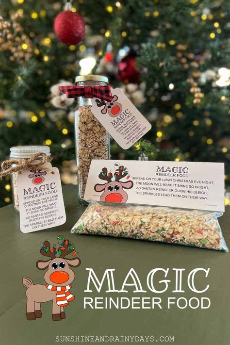 Reindoor Food, Fun Christmas Ideas For Kids, Magic Reindeer Food Recipe, Magic Reindeer Food Printable, Magic Reindeer Food Poem, Reindeer Food Poem, Reindeer Food Recipe, Reindeer Food Label, Reindeer Food Printable