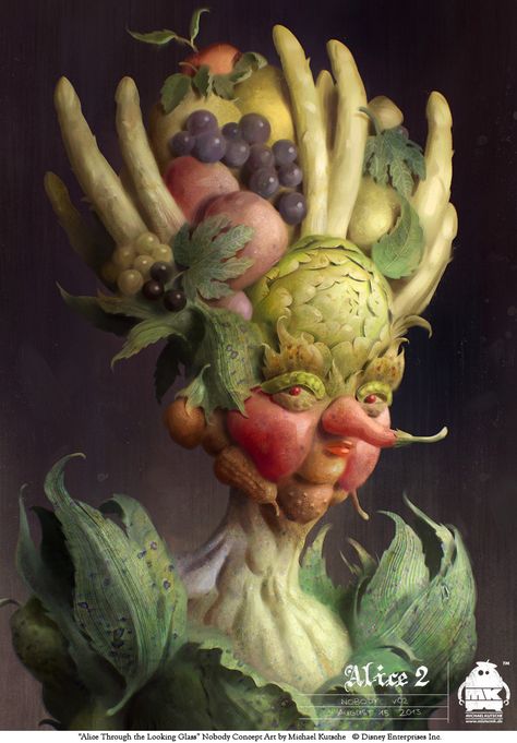 Alice Through the Looking Glass: Nobody Concept, Michael Kutsche Giuseppe Arcimboldo, Food Sculpture, Amazing Food Art, Art Et Illustration, Through The Looking Glass, Art And Illustration, Pics Art, Portrait Art, Fruits And Vegetables