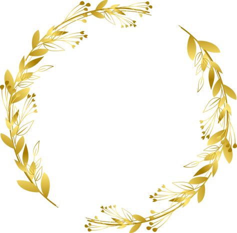 Luxury gold leaf frame border floral ornament for background, wedding invitation, thank you card, logo, greeting card Leaf Frame Border, Gold Frames Wedding, Logo Border, Vine Logo, Gold Border Design, Gold Circle Frames, Background Wedding, Leaf Frame, Circle Logo Design