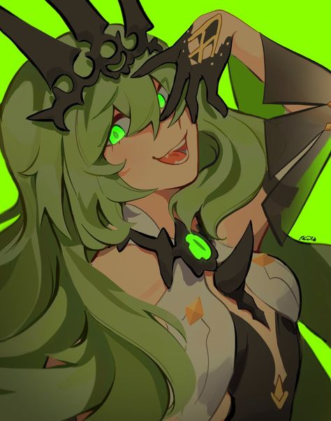 Credit: _MaRaRu_ Mobius Honkai, Mobius Art, Green Characters, Honkai Impact, Im Going Crazy, Read Image, Anime Movies, Cute Anime Character, Anime Fanart