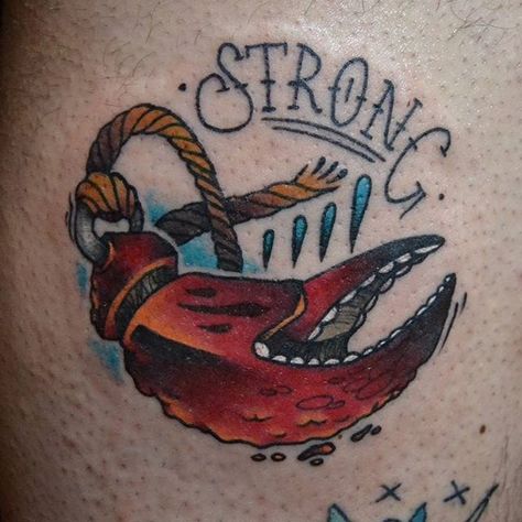 Crab Claw Tattoo by Pablo Gandasegui #crabclaw #crab #seacreature #claw #PabloGandasegui | Apr 14th 2016 | 17109 Lobster Claw Tattoo, Crab Claw Tattoo, Crab Pincers, Claw Tattoo, Husband Tattoo, Tattoo Angel, Crab Tattoo, Beautiful Arms, Crab Claw