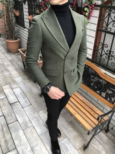 Suit Jacket Outfit, Green Suit Men, Green Suit Jacket, Black Outfit Men, Stylish Mens Suits, Men Lifestyle, Classy Suits, Mens Fashion Blazer, Classy Outfits Men