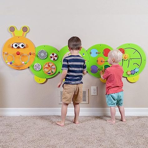 Caterpillar Activity, Primary Color Wheel, Activity Wall, Sensory Wall, Busy Boards, Busy Boards For Toddlers, Toddler Room Decor, Sensory Room, Learning Goals