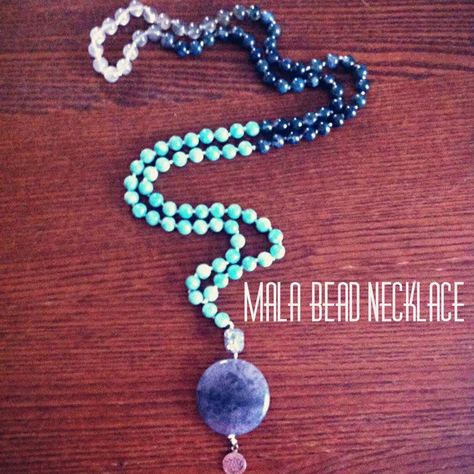 Diy Tassel Necklace, Mala Beads Diy, Mala Jewelry, Mala Bead Necklace, Meditation Beads, Beaded Necklace Diy, Necklace Diy, Crescent Moon Necklace, Tibetan Buddhism