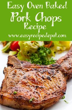 Quick and easy recipe for oven baked pork chops. This recipe uses just the basics to make an absolutely delicious pork chop right in the oven. Quick, easy, and you will love it! Oven Baked Pork Chops, Oven Pork Chops, Pork Dinners, Pork Meals, Baked Pork Chops Oven, Pork Entrees, Easy Pork Chops, Pork Chop Recipes Baked, Chop Recipes