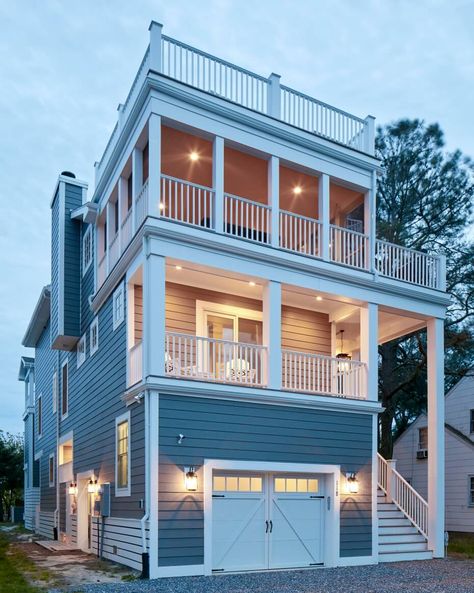 Tall Beach House, Narrow Beach House Plans, 3 Story Beach House Plans, Narrow Beach House, Rental Portfolio, Fenwick Island Delaware, Philippines House, Beach Style House Plans, Tall House