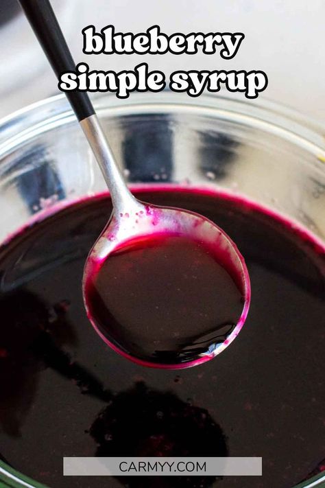 This blueberry simple syrup comes together quickly and easily with four simple ingredients! Its sweet, fruity flavor makes for a delicious addition to any lemonade, tea, mocktail, or cocktail. You can also drizzle it over some pancakes, waffles, or cheesecake! Blueberry Pancake Syrup, Tea Mocktail, Blueberry Simple Syrup, Blueberry Pancake, Canned Blueberries, Simple Syrup Recipes, Blueberry Syrup, Syrup Bottle, Pancake Syrup