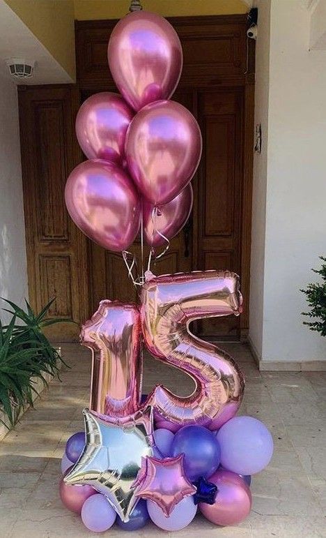 Balloon Arrangements Birthday, 29 Balloons, Bridal Shower Balloons, Simple Birthday Decorations, Candles Photography, Diy Balloon Decorations, Balloon Arrangements, Birthday Party Theme Decorations, Birthday Balloon Decorations