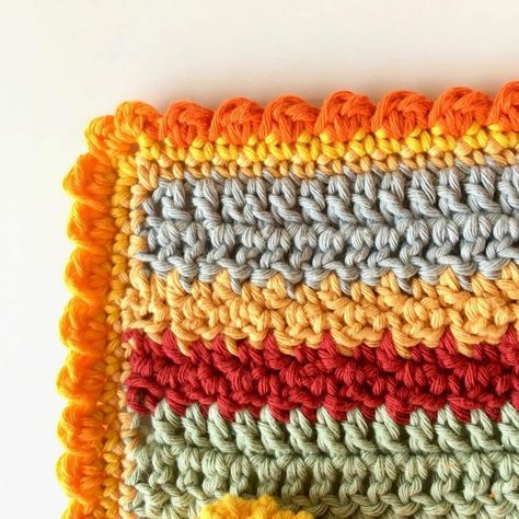 Stitch Sampler Autumn Rhapsody Blanket CAL Part 4 free crochet pattern Picot Stitch Crochet, Crochet Picot Edging, Picot Crochet, Bobble Crochet, Crochet Border, Crochet Shell Stitch, Stitch Sampler, Crochet Hat Free, Shell Stitch