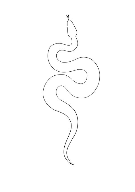 Simple Tattoo Stencils Outline Design, Line Tattoo Stencil, Small Outline Tattoos, Easy Tattoo Stencils, Snake Outline, Tattoo Practice Stencils, Tattoo 2022, Printable Tattoos, Beginner Tattoos