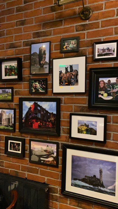 photos, irish pub, wall Pub Wall Decor, Green Parrot, Pub Decor, Picture Collage Wall, Irish Pub, Photo Wall Collage, Wall Bar, St Pattys Day, St Pattys