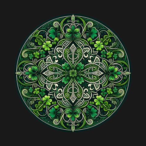 Check out this awesome 'Celtic+Clover+Elegance%3A+Enchanted+Shamrock+Mandala' design on @TeePublic! Celtic Clover, Feminine Wallpaper, Clover Tattoo, Celtic Mandala, Tshirt Knot, Celtic Knot Designs, Mandala Art Therapy, Celtic Knotwork, Irish Art